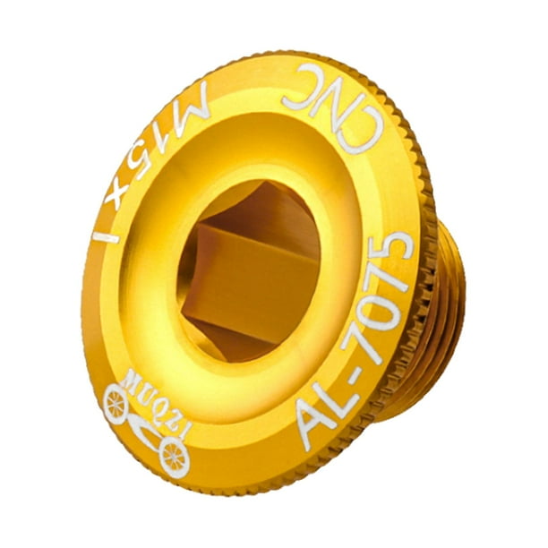 Perno de manivela de bicicleta, tapa de manivela de bicicleta, perno de brazo de manivela, tornillo de cadena de metal ligero Amarillo