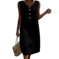 thumbnail image 4 of Antinious Ladies Summer Short Sleeve High Neck Loose Breathable Casual Long Dress, 4 of 5