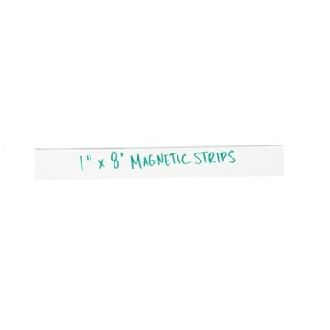 Partners Brand White Warehouse Labels, LH174, Magnetic Strips 1" x 8", Case of 25