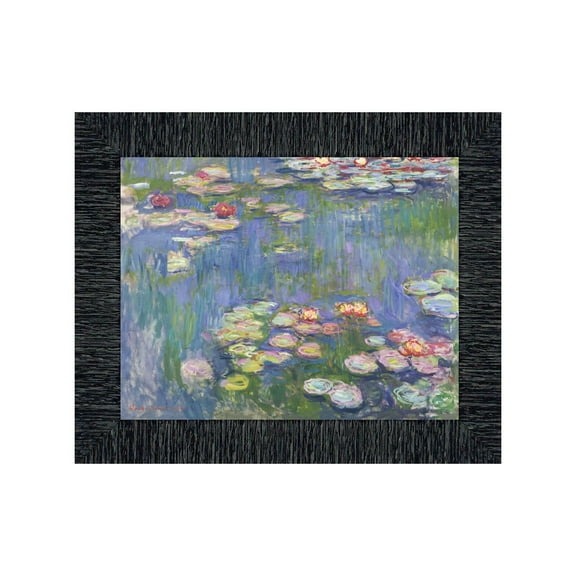Water Lilies by Claude Monet Framed Wall Art Print, Living Room or Bedroom Wall Decor, 11x14, 2414