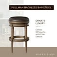 thumbnail image 3 of Maven Lane Pullman Backless Bar Stool in Walnut Finish w/ Marksman Saddle Vegan Leather, Set of 4, 3 of 6