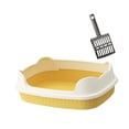 thumbnail image 2 of DOLITY Bac à Litière pour Chat Anti-Éclaboussures Portable Entrée Basse Jaune, 2 of 9