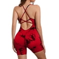 thumbnail image 6 of ZACPNCV Womens Tie Dye Yoga Bodysuit Removable Pads Cross Back Straps Breathable Shaping Casual Activewear Jumpsuit, 6 of 6