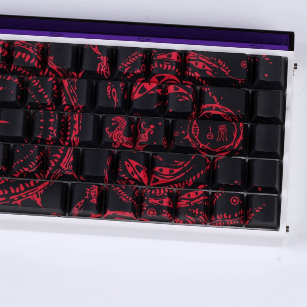 Side Printed Keycaps Intricate Pattern Theme for 60% 68% Mechanical Keyboards Heat Sublimation Printing