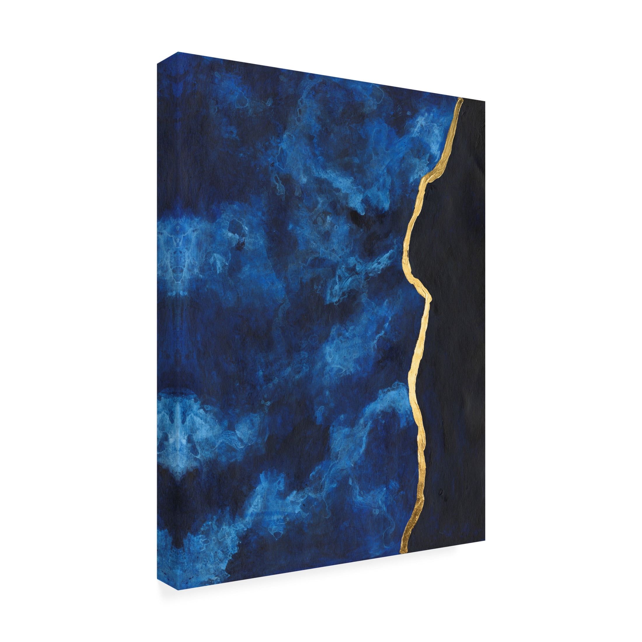 Canvas Wall Art - Michael Willett 'Gilt Indigo I' Wall Art for Living Room, Bedroom, or Office Décor by Trademark Fine Art - 35 x 47 Inches