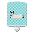 thumbnail image 1 of Carolines Treasures BB8141CNL California White Rabbit Blue Check Ceramic Night Light, 1 of 1