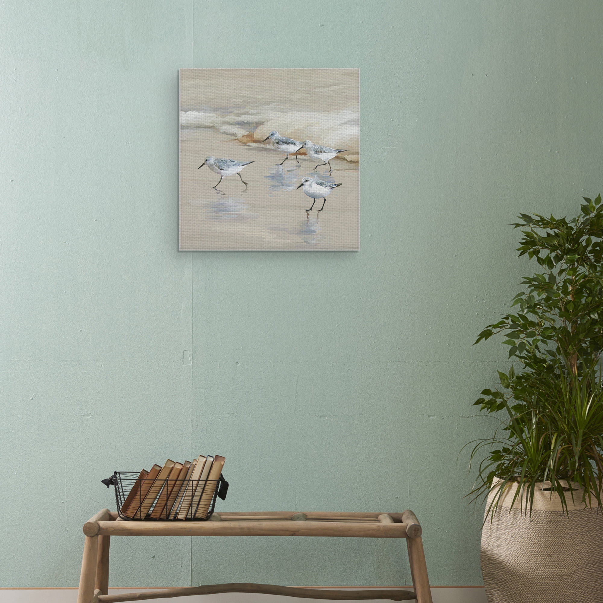 Masterpiece Art Gallery Sandpiper Beach I Amber By Studio Arts Canvas Art Print 24" x 24"