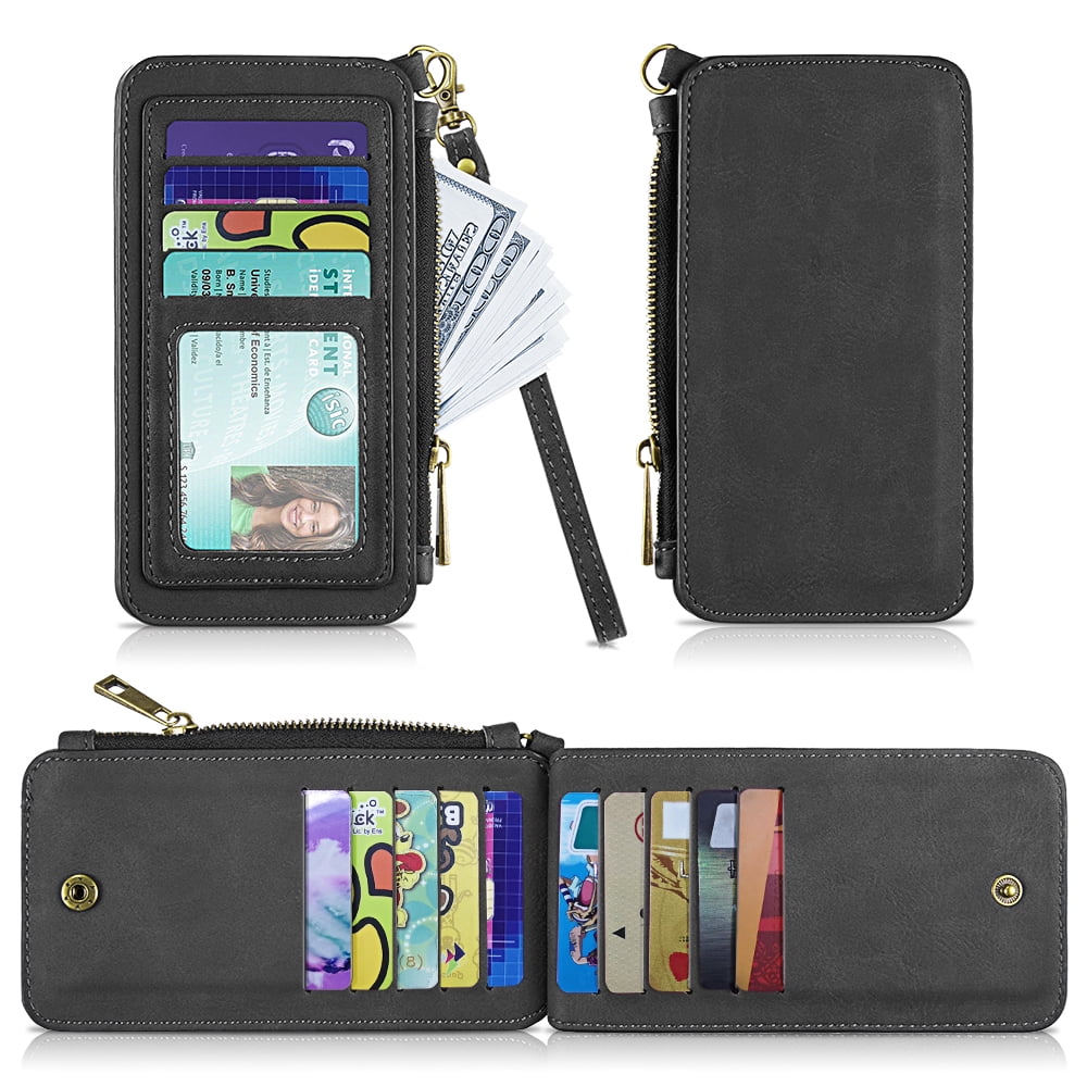 Leather Card Wallet,Minimalist ID Credit Card Case RFID Blocking Wallet ...