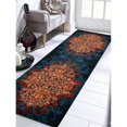 thumbnail image 1 of Get My Rugs MX0012M4003G93 3 ft. 2 in. x 10 ft. Machine Woven Polypropylene Runner Rug, Turkish Floral - Caramel Blue, 1 of 1