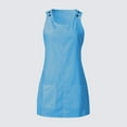 thumbnail image 5 of IDALL Summer Dresses,Sundresses for Women Crew Neck Women Dresses Shift Daily Casual Button Plain Cotton Dresses Beach Dress,Petite Dresses,Womens Dresses Blue Dress L, 5 of 6