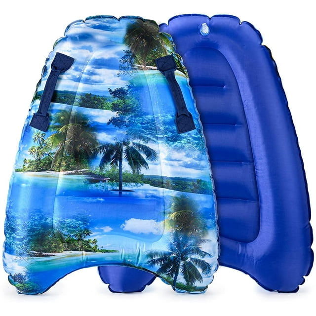Body Board, Inflatable Surf Mat with Handles - Lightweight Floating Swim Aid for Kids & Adults, Beach Safety Learning Tool for Swimming & Surfing