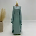 thumbnail image 2 of XIAOCHA Women's Cape Sleeve Gown Fitted Draped Boat Neck Maxi Dress Silky Solid Color Evening Dresses, 2 of 3