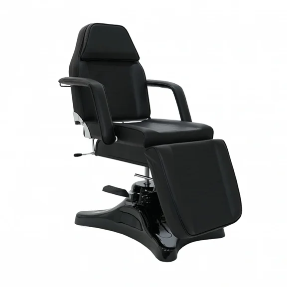 SKINACT Hydraulic Spa Treatment Table 90 Degree Full Sitting Position Facial Bed, Chair With Free Beauty Stool (Black)