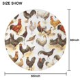 thumbnail image 6 of White Chicken Breed Pattern Round Tablecloth 60"x60",Wrinkle Wipeable Table Cloth for Kitchen Dining Room Picnic Patio Party, 6 of 6