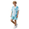 thumbnail image 7 of Amidoa Girls 2 Piece Outfits Summer Clothes Short Sleeve Cute T-Shirt and Casual Shorts Kids Clothing Sets Light Blue Size 2T, 7 of 7