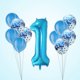 thumbnail image 4 of Billuyoard 11 Uds. Globos de confeti de látex de ágata para niño y niña, decoración para fiesta de 1er cumpleaños, globos de aluminio Kits de decoración para fiestas ágata azul+confeti azul, 4 of 5