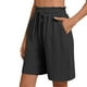 thumbnail image 2 of Karight Women's Linen Summer Shorts Casual Bermuda Wide Leg Mid Length High Waisted Drawstring Short with Pocket, 2 of 8