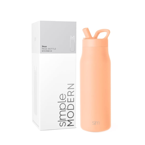 Botella de agua Simple Modern Mesa de 1 litro con tapa de pajita Bellini