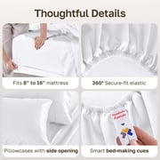 California Design Den California King Sheets - 500 Thread Count 100% Cotton Sateen, Soft & Breathable Bed Sheets with Deep Pocket - White