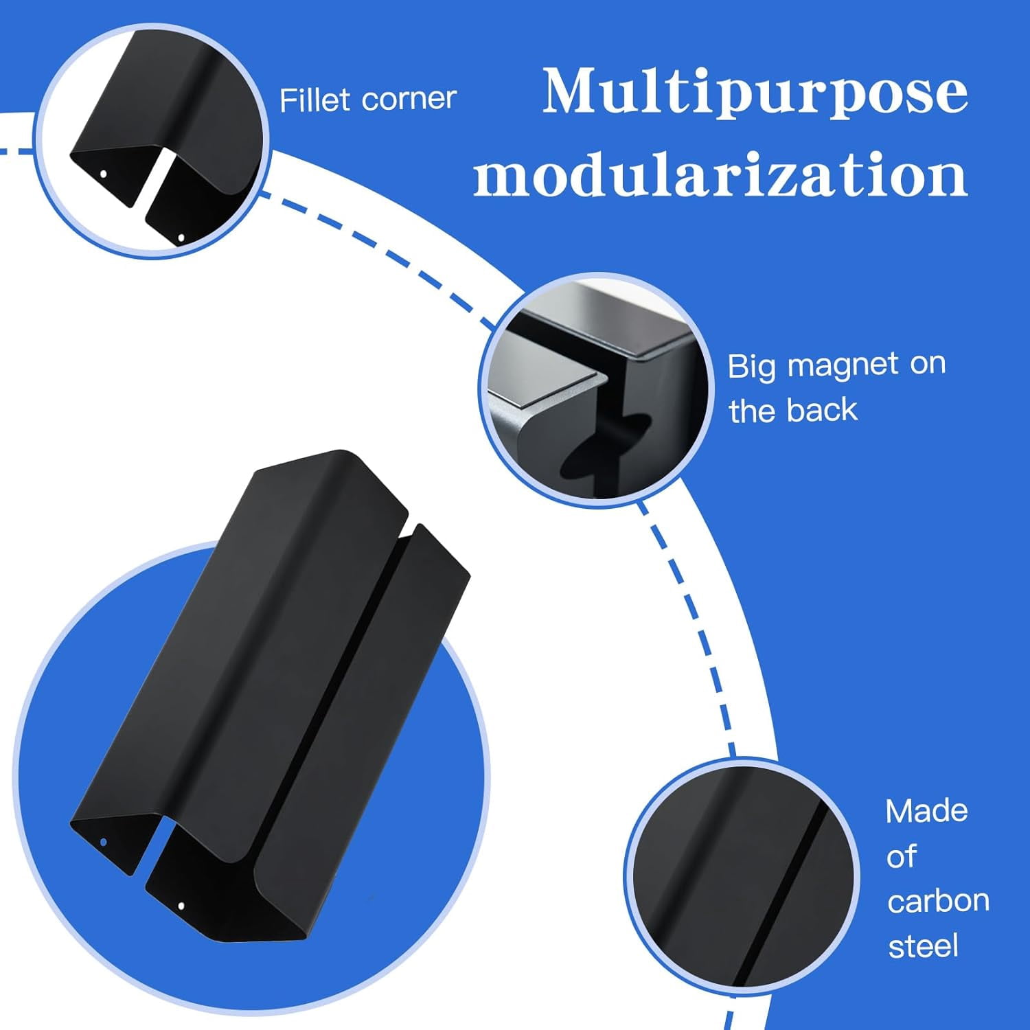 4.33 Inch Wide Magnetic Paper Towel Holder for Fridge,Magnetic Dryer Sheet Holder,Glove Box Holder for Kitchen,Black