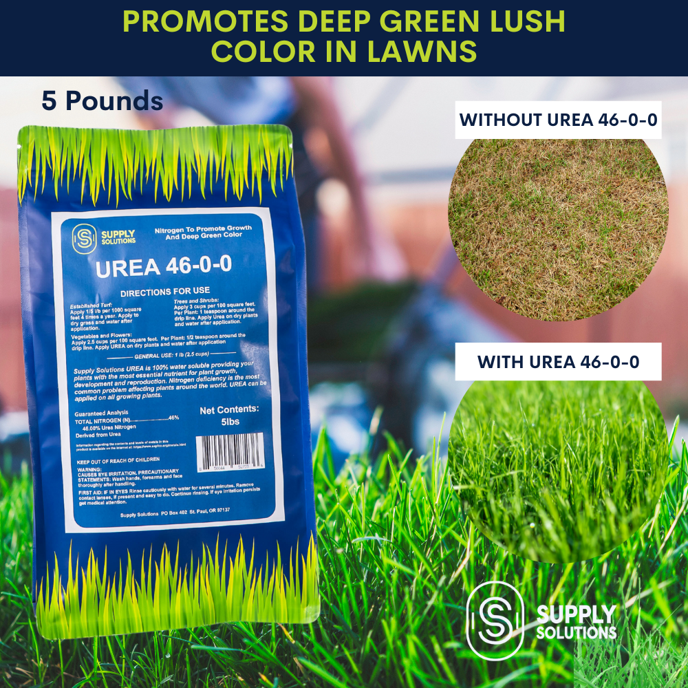 Supply Solutions Urea Nitrogen Organic Indoor Outdoor Lawn Fertilizer - Plant Food (5 Pounds)