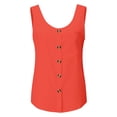 thumbnail image 7 of Only Moment Yoga Athletic Tank Polyester,Spandex Round Neck Women's Sleeveless Short Top Loose Fit Sleeveless Crew Neck Camisole Tops Orange,S, 7 of 7