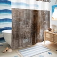 thumbnail image 5 of No Hook Shower Curtain, Brown Shower Curtains for Bathroom with See Through Top Window, Retro Oil Painting Modern Abstract Art Aesthetics Waterproof & Washable Bath Curtain 66"x72", 5 of 9