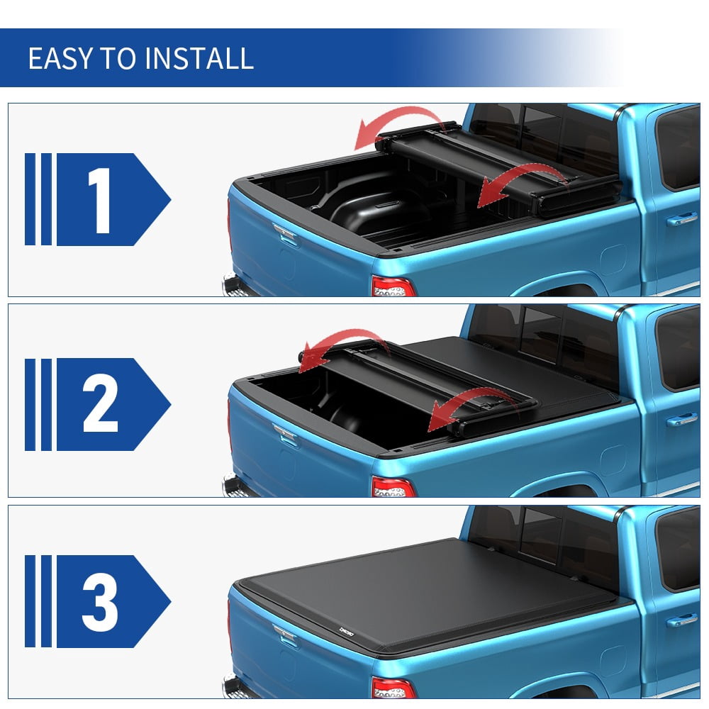 RVNI 5.5Feet Soft 3-Fold Truck Bed Tonneau Cover for 2009-2014 Ford F-150 F150 no fit Raptor