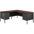 thumbnail image 2 of DESK SINGLE PEDESTAL RIGHT SIDE 66X30X29-1/2 - BLACK PAINT WALNUT FINISH, 2 of 2