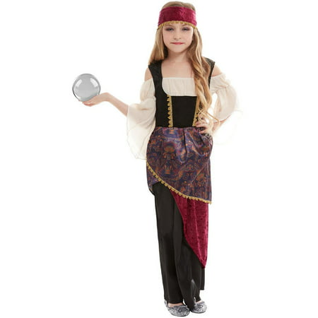 Girl's Vintage Carnival Gypsy Fortune Teller Deluxe Costume