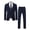 navy blue, variant on i·FineLong Men's Plaid Three - Piece Suit, Suitable for Business and Travel