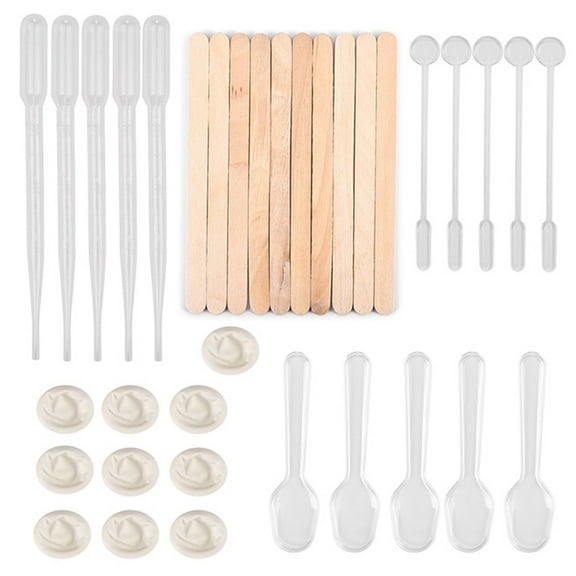 35 Pcs/Set Resin Mold Tools Kit Clear Plastic Dropper Stirring Rod Popsicle Stir