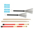 thumbnail image 2 of Kit de baquetas Rute Brush Damper Drum Set Instrumento musical Accesorios para tocar con bolsa M02761 Azul, 2 of 12
