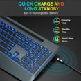 thumbnail image 6 of Wireless Keyboard with 7 Colored Backlits, Wrist Rest-Gray-Wagpak, 6 of 8