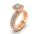thumbnail image 3 of Certified 2.00 Carat TW Diamond Halo Engagement Ring Bridal Set in 14k Rose Gold (G-H, I2-I3), 3 of 5