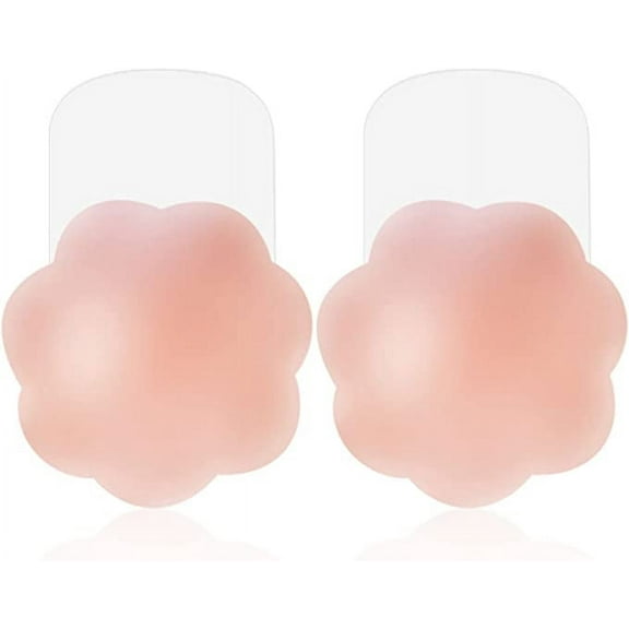 Nipple Covers - Silicone Breast Stickers Women Bra Nipple Cover Adhesive Push Ups and Reusable Dresses & Swimwear Fits ABC