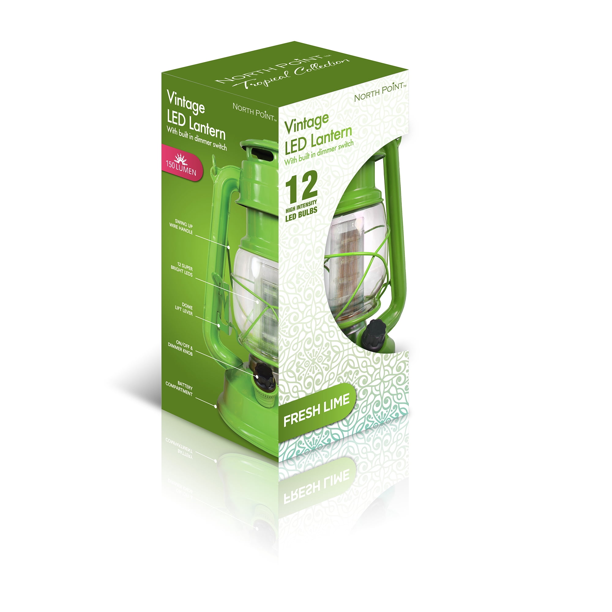 Northpoint LED Lantern, 12-LED 150-Lumen Lantern, Pink Flamingo