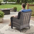 thumbnail image 6 of PARKWELL Outdoor Patio Wicker Furniture Set - 5 Piece Sectional Sofa Set with 3-Seat Sofa,2 Chairs and 2 Ottomans,Gray Wicker and Blue Cushion, 6 of 8