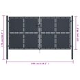 thumbnail image 4 of vidaXL Garden Gate Steel 300x125 cm Anthracite, 4 of 4