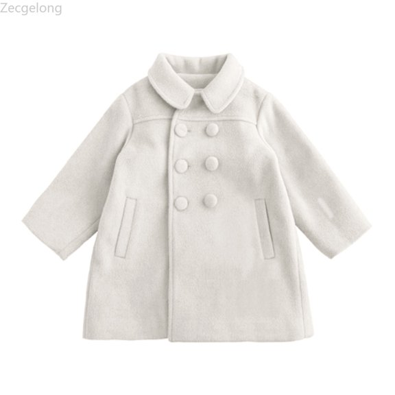 Zecgelong Children In The Long Woolen Cloth And Baby Girls Thickening Double Breasted Coat In Winter