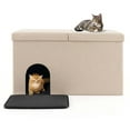 thumbnail image 1 of Banco para Arenero de Gato Costway con Zapatero Color Beige, 1 of 4
