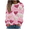 thumbnail image 2 of BVOFAR T-Shirts à Manches Longues Col Rond pour Femmes Imprimé Cœur Mignon Décontracté Grande Taille Tops Confortables 2025, 2 of 5