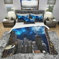 thumbnail image 2 of Designart 'Abstract City At Night' Modern & Contemporary Duvet Cover Set, 2 of 4