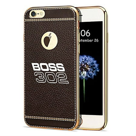 iPhone 7 Case, Ford Mustang Boss 302 TPU Brown Soft Leather Pattern TPU Cell Phone Case