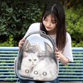 thumbnail image 4 of Portable Pet Travel Backpack, Breathable Backpack for Dogs, Cats, Puppy, , Waterproof, Transparent, Breathable, Rucksack , Grey, 4 of 7