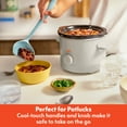 thumbnail image 3 of bella 1.5 Qt Manual Slow Cooker with 3 Heat Settings, Ceramic Nonstick Coating, Dishwasher Safe Pot & Tempered Glass Lid, Oatmilk, 3 of 8
