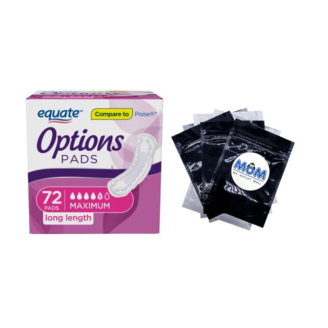 Options Women's Incontinence Pads, Maximum Absorbency, Long Length 1