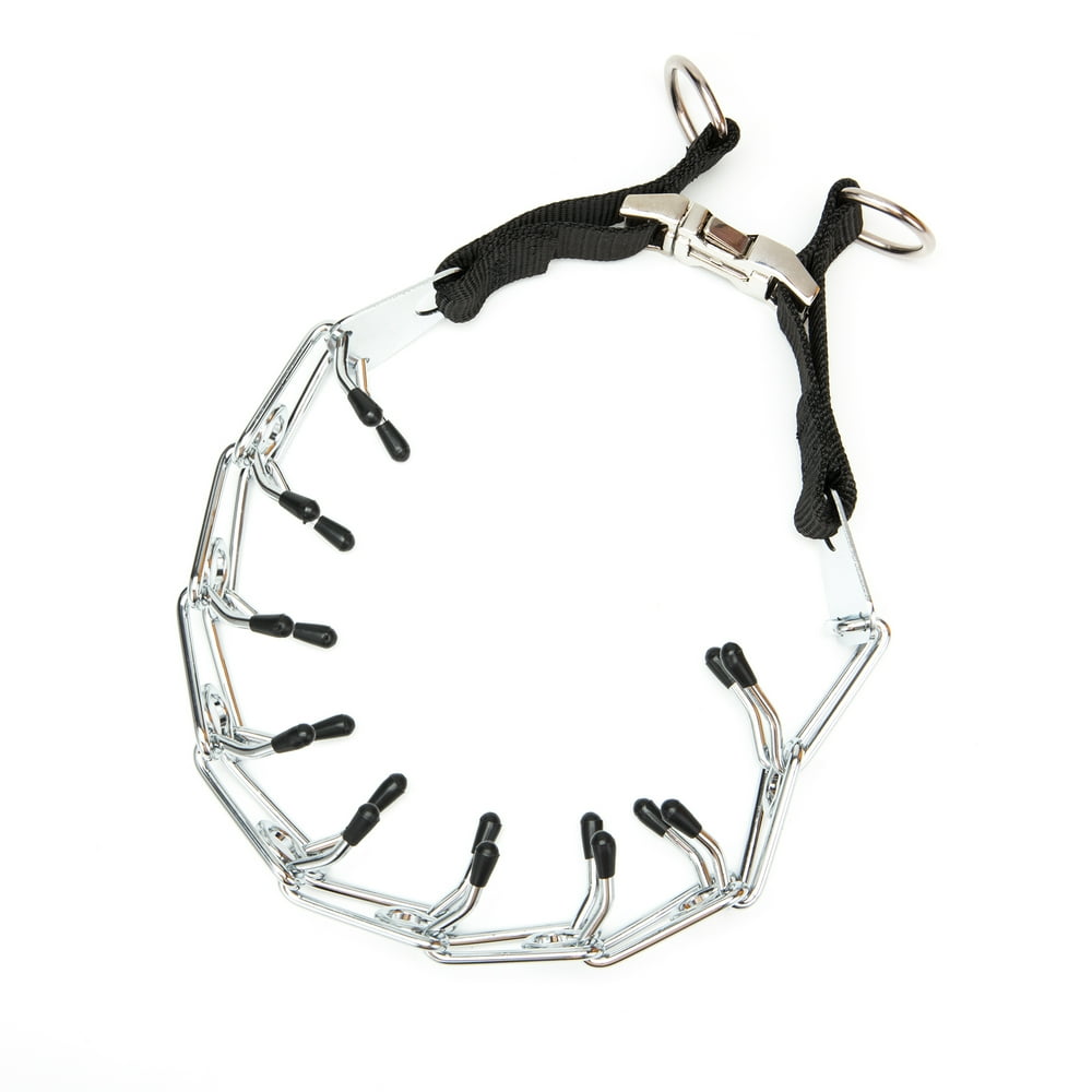 DODOING Adjustable Dog Prong Prong Dog Training Collar Steel Chrome Plated Dog Prong Collar