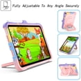 thumbnail image 4 of Rugged Kids Case for iPad mini 6th Gen 8.3" 2021, Heavy Duty Shockproof 360°Swivel Ring Stand Handle Case Cover for iPad mini 6th Gen 8.3" 2021, Pink+Purple, 4 of 8