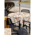 thumbnail image 5 of Outdoor Tablecloth with Umbrella Hole for Patio/Picnic/Party/Camping, Orange Yellow Botanical Waterproof Table Cloth Square Cover Washable, Rustic Country Spring Floral Summer Leaf (54"x 54"), 5 of 8